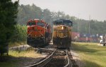 CSX 318 and BNSF 8117 are side by side